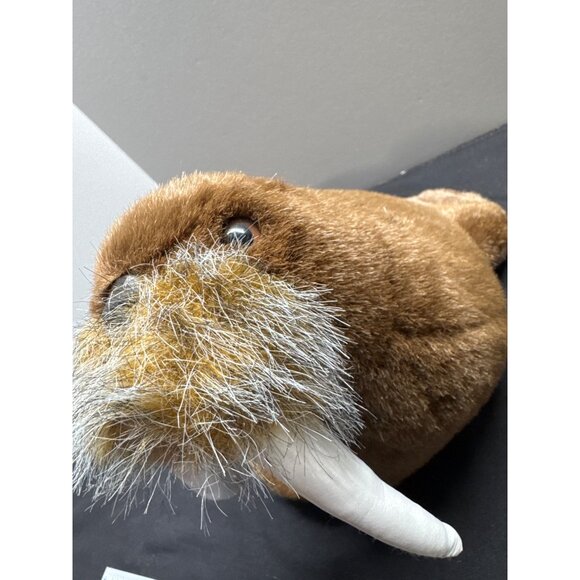 Plush Walrus Stuffed Animal Toy 13" Realistic Design Soft Huggable Brown & White - Picture 5 of 9